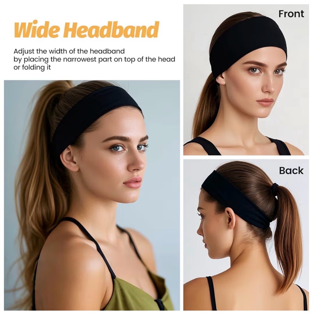 PACK OF 4 brand new Wide Black Headband for Women